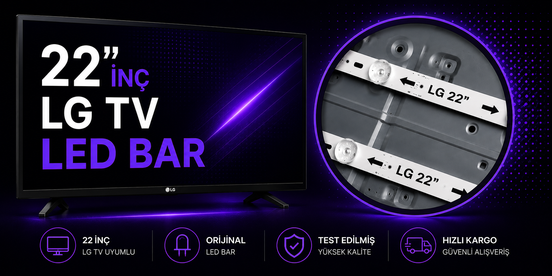 22 İnç LG TV LED Bar