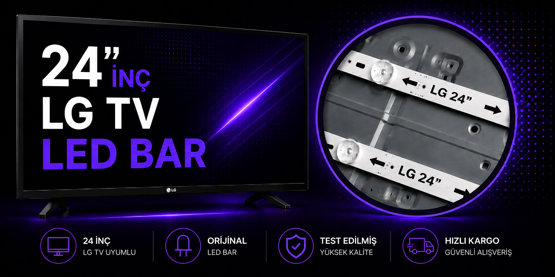 24 İnç LG TV LED Bar