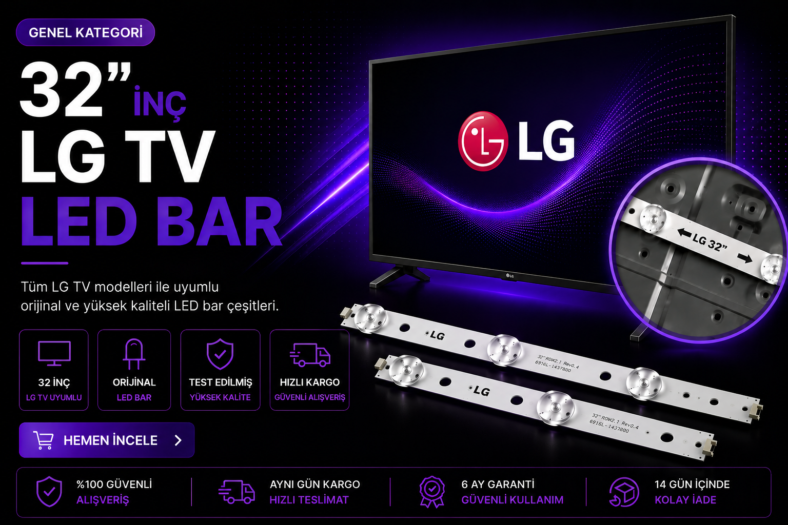 32 İnç LG TV LED Bar