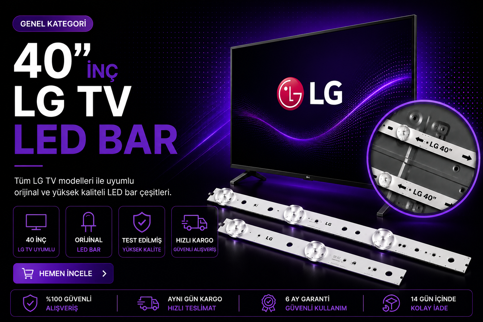 40 İnç LG TV LED Bar
