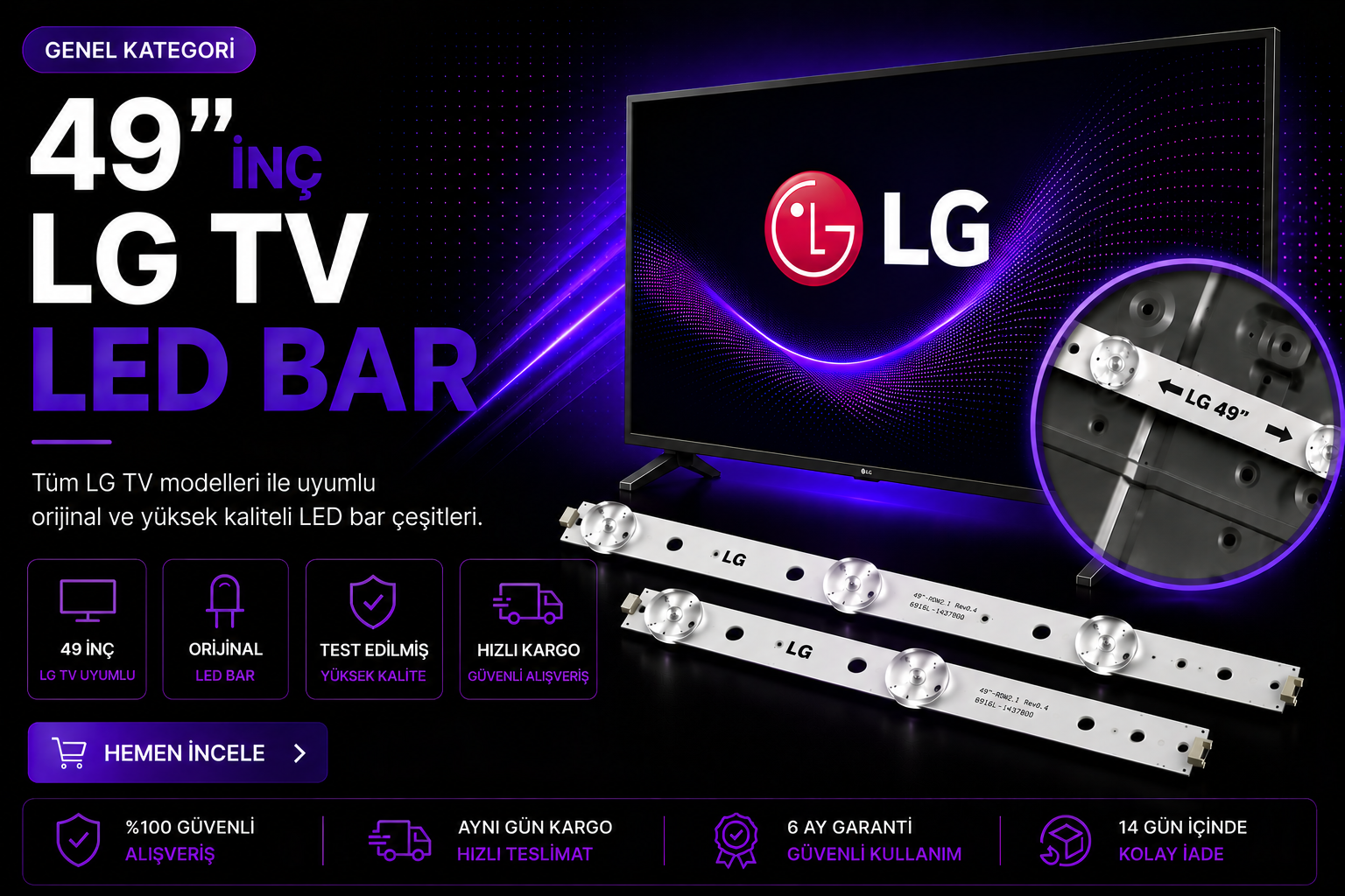 49 İnç LG TV LED Bar