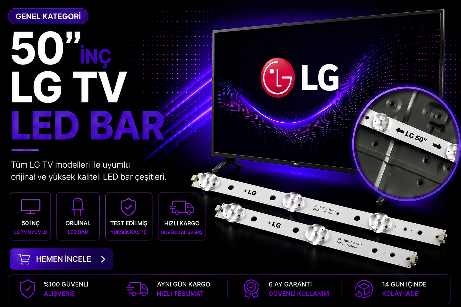 50 İnç LG TV LED Bar